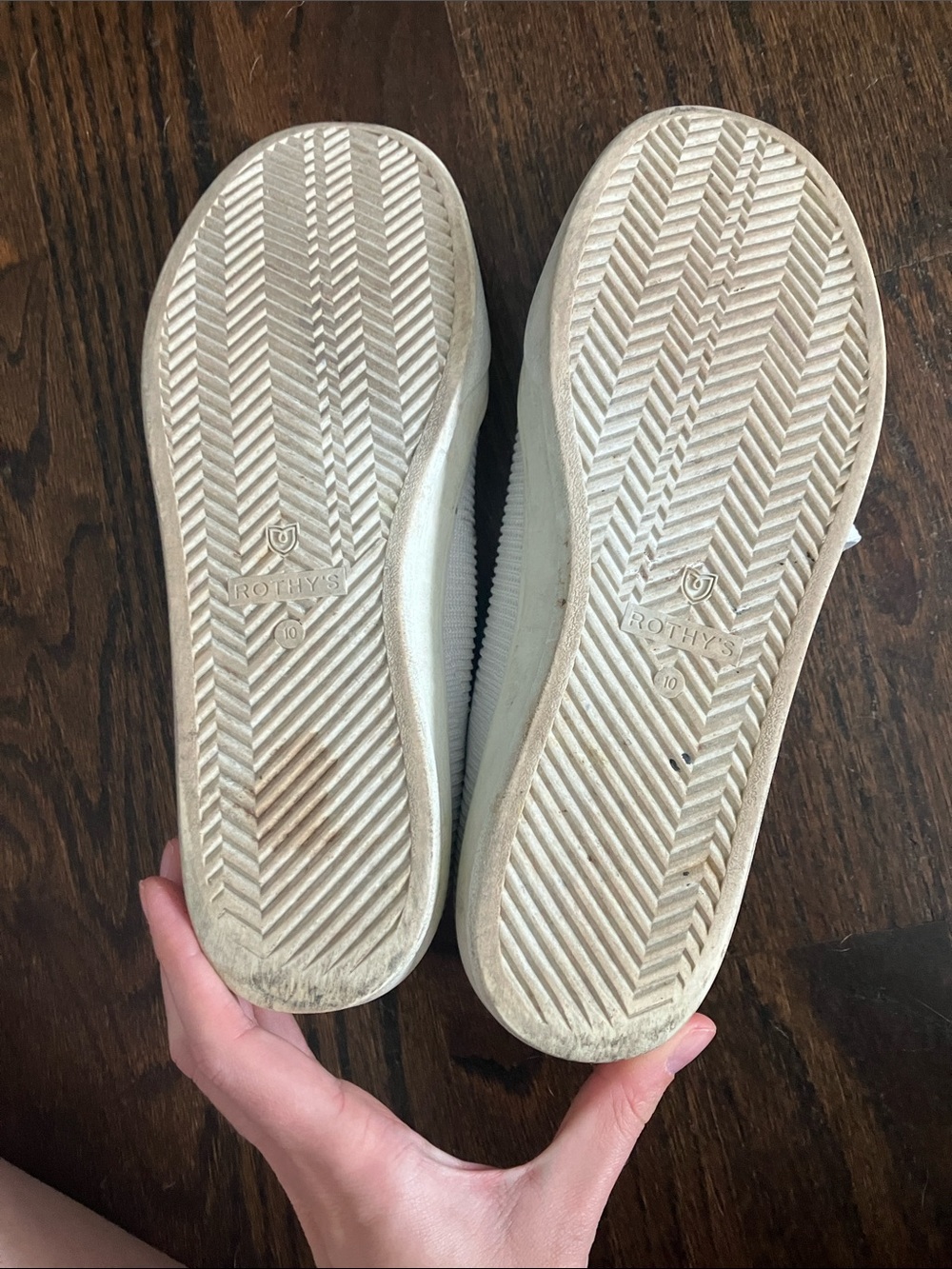 Rothy's White Slip-On Shoes - Textured Rubber Soles - Picture 2 of 4